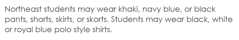 NMS Dress Code Colors