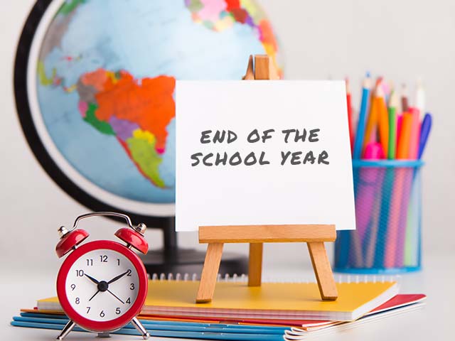 End of the School year on easel 