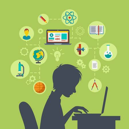  Clipart of student working on a computer