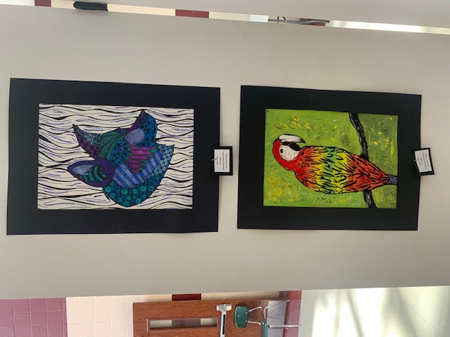 Student art work displayed at art show